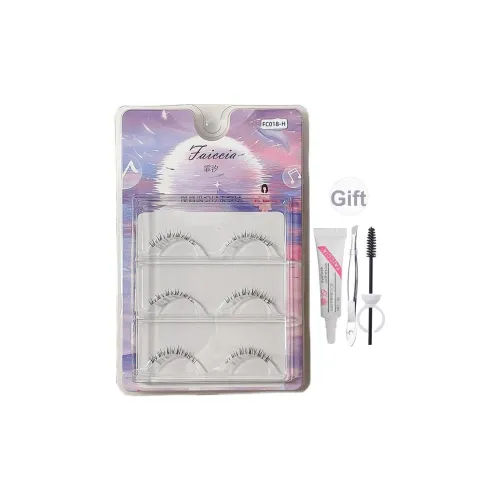 FAICCIA Перекрестный Естественный Нижние Веки Один Кластер Клей Стиль 3 Пара