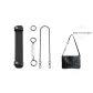 [Black MCM Accessory Set]Black Shoulder Strap Pad+Gunmetal Pearl Extender Chain 13.5cm+Decorative Chain 40cm