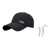 Black Hats & Caps+White Cooling Arm Sleeves
