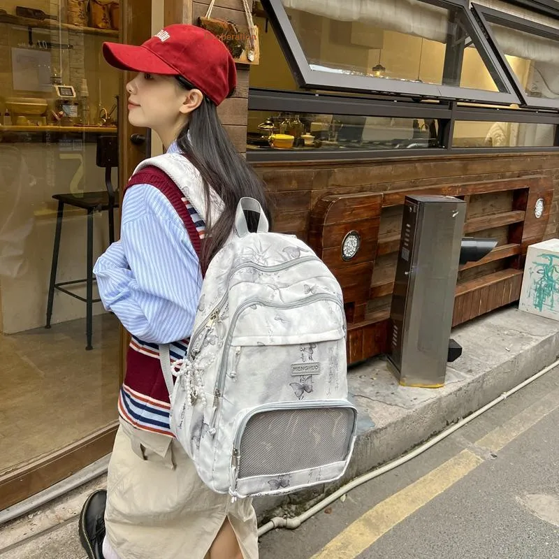 LUVISTRUE Corduroy PVC Blend Backpacks Regular Women's Gray/Green/Khaki/Pink/Yellow/Blue-2