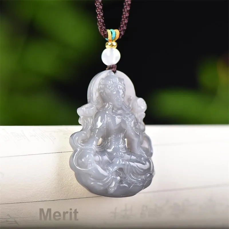 HUWEI Hetian Jade Necklaces Smoky Purple Unisex-3