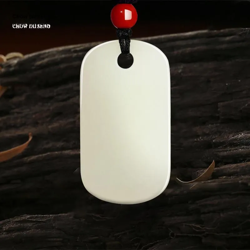 CHOW TAI SENG Hetian Jade Necklace Pendant White Jade/Pale Greenish White Jade Unisex-5