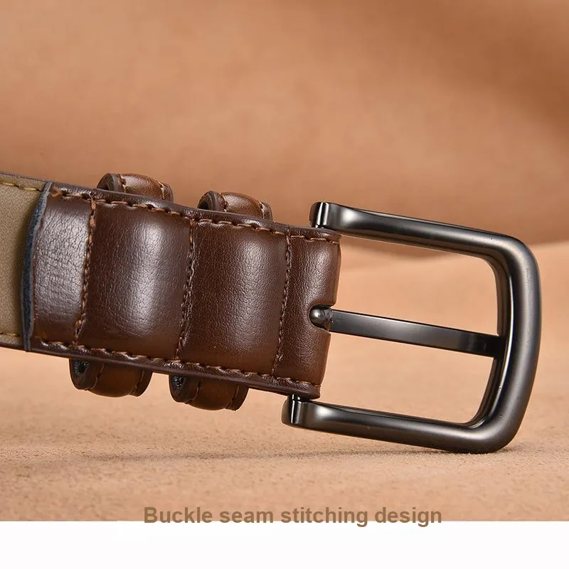 Yalu Cow Split Leather Belts Men's 3.1cm-2