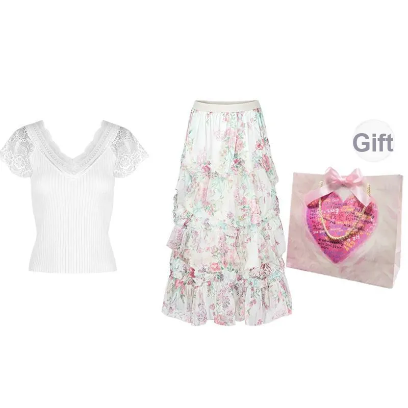 KUNZHUDAXIANG Skirt Set Women's-5