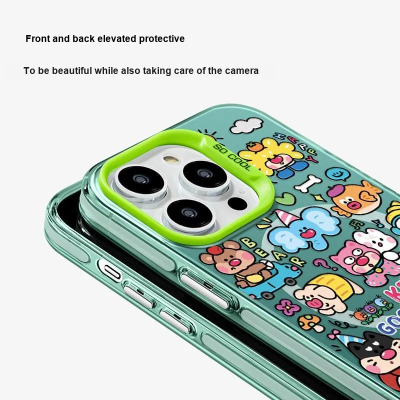 Marsfield Acrylic Material Magnetic Case Happy Graffiti Phone Cases Compatibility Apple 16/15/14/13 Pro/Pro Max-5