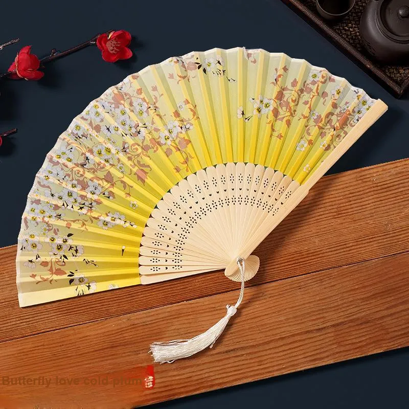 JINGDI Twill Damask And Silk Foldable Small Fan-1