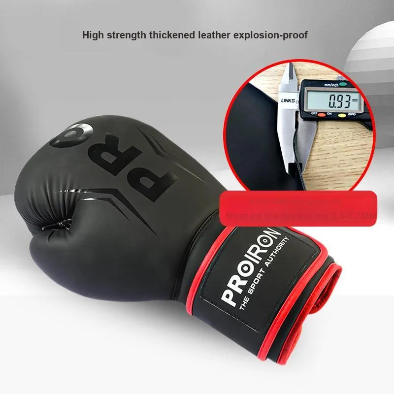 PROIRON Boxing Gloves PU Men's 8oz 10oz 12oz 14oz Black Red-3