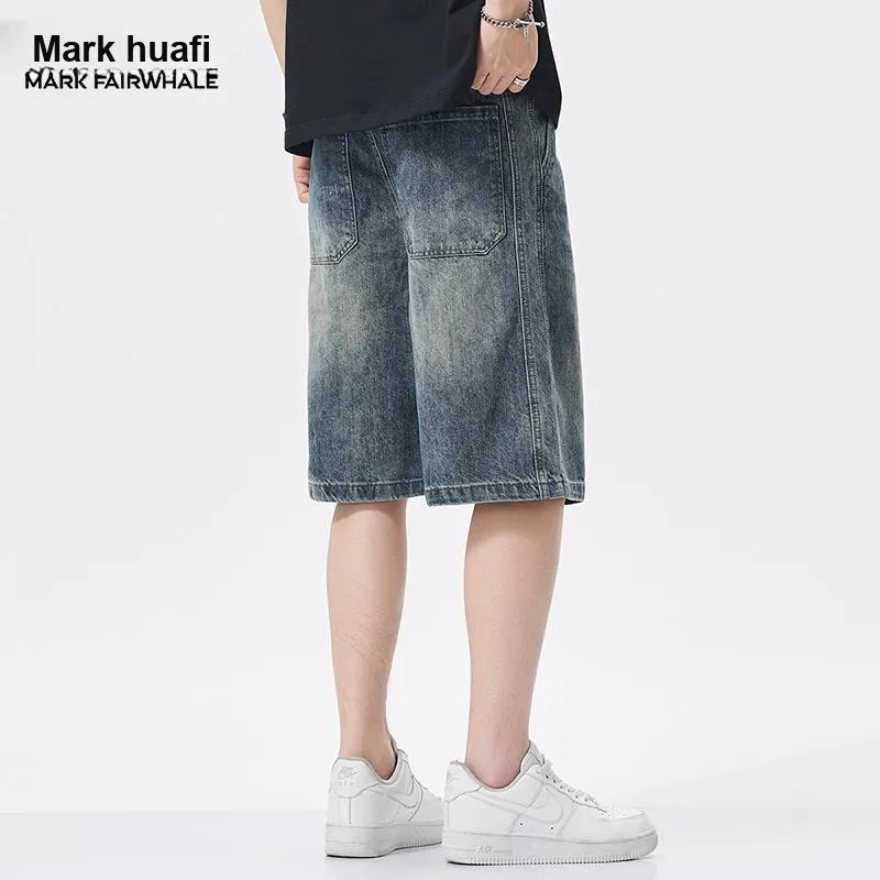 FAIRWHALE Denim Shorts Unisex Blue-4