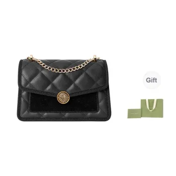 VANESSA HOGAN Cow Leather Small Square Bag Envelope Bag Shoulder Bag Crossbody Bag Medium Size Women's Black/Ecru