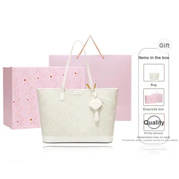 NUCELLE PVC Tote Bag Shopping Bag Shoulder Bag Laptop Bag Large Size Women's White Black