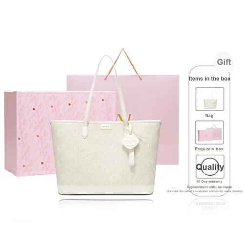 NUCELLE PVC Tote Bag Shopping Bag Shoulder Bag Laptop Bag Large Size Women's White Black