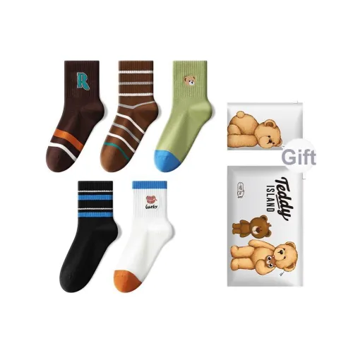 TEDDY ISLAND Смешанные цветовые 5 пар детских носков
