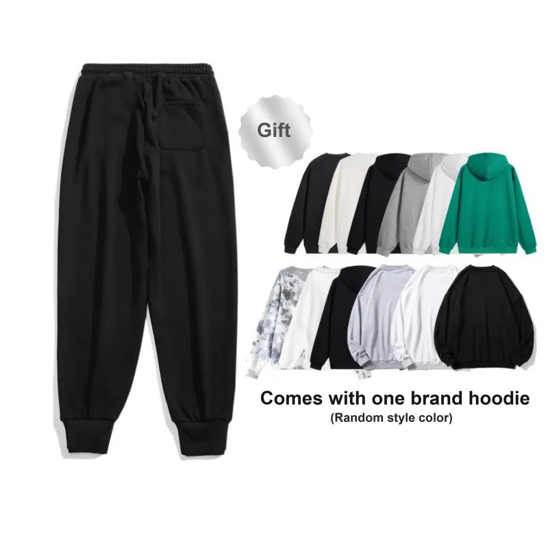SUPERMOON Autumn And Winter Season Knitted Sports Pants Unisex Black-37
