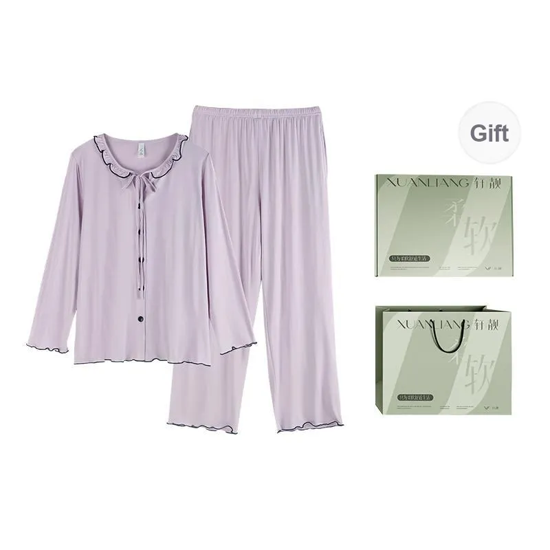 Xuan Liang Pajama Set Women's Gift Box Set Ice Taro Purple-0