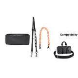 [Set of 3]Black Shoulder Strap+Orange 35cm Decorative Chain+Nylon Liner