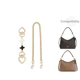 Black White Heart Four-Leaf Clover Extender Chain 15cm+Decorative Chain 47cm