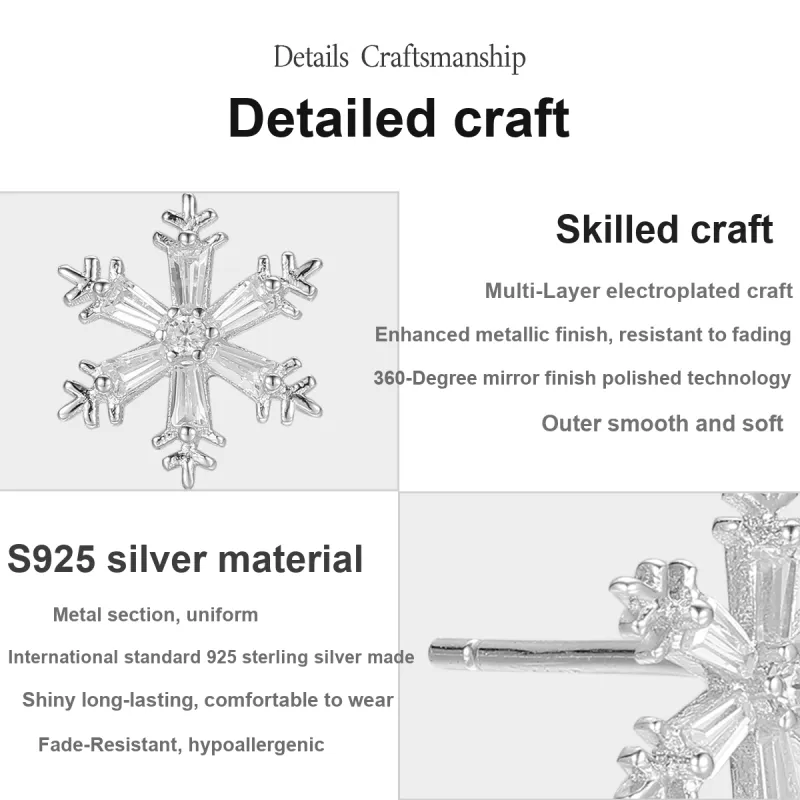 STARKING 925 Sterling Silver Stud Earrings Women's-3