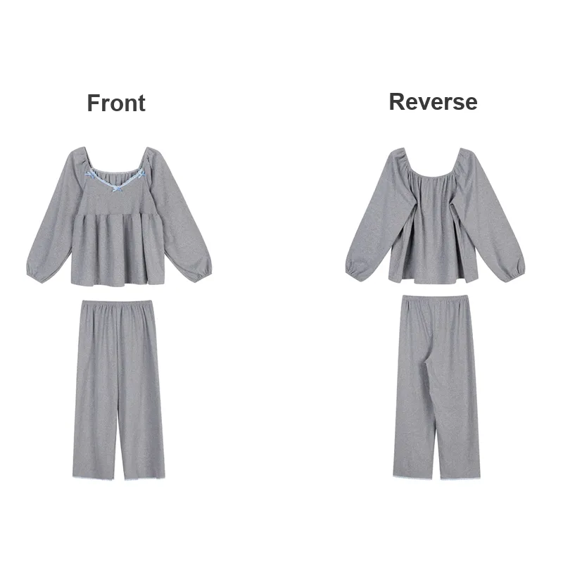 Joycefuuu Bra Pajama Set Women's Gray-5