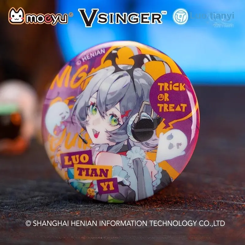 MOEYU Quirky Night Collection Luo Tianyi Vsinger Tinplate Anime Tinplate Large/Small Badge-1