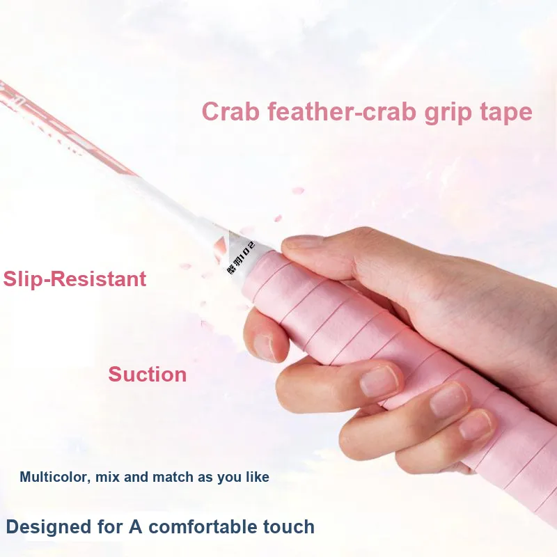 Crab Feathers Badminton Grip Tape Lotus Pink PU Thin-6