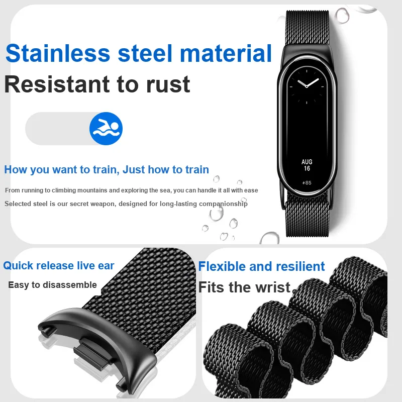 Akkerds Xiaomi Compatibility Watch Band 190mm Stainless Steel Material-2