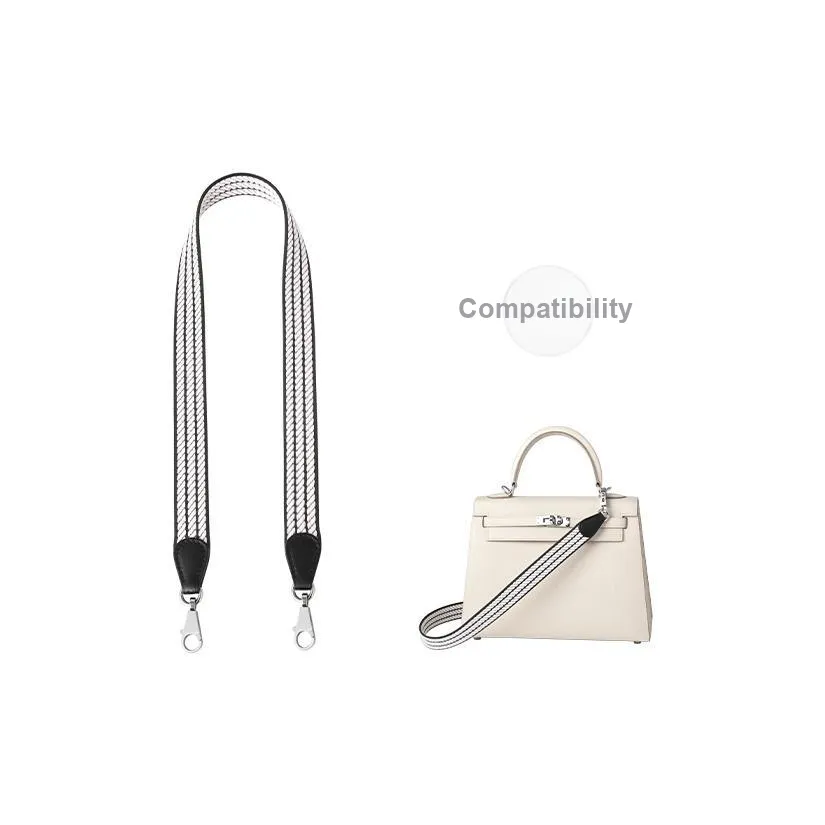 CHENGENG Холщовая сумка с ремешком женский черный белый