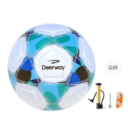 DEERWAY Size 5 Soccer PVC Machine Stitched Soccer Ball Unisex Dream Blue