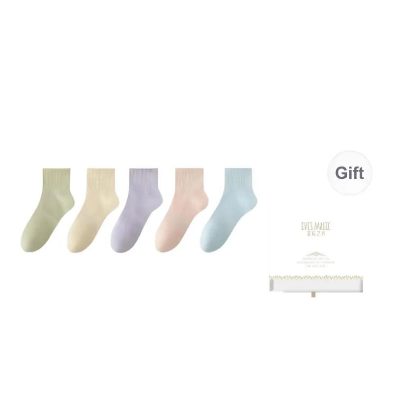 XIA.WA.ZHI.XIU Ankle Socks Women's 5 Pack Gift Box Set-7