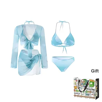Dippanis Swimsuit Sets Women's Lake Blue Shopping Bag