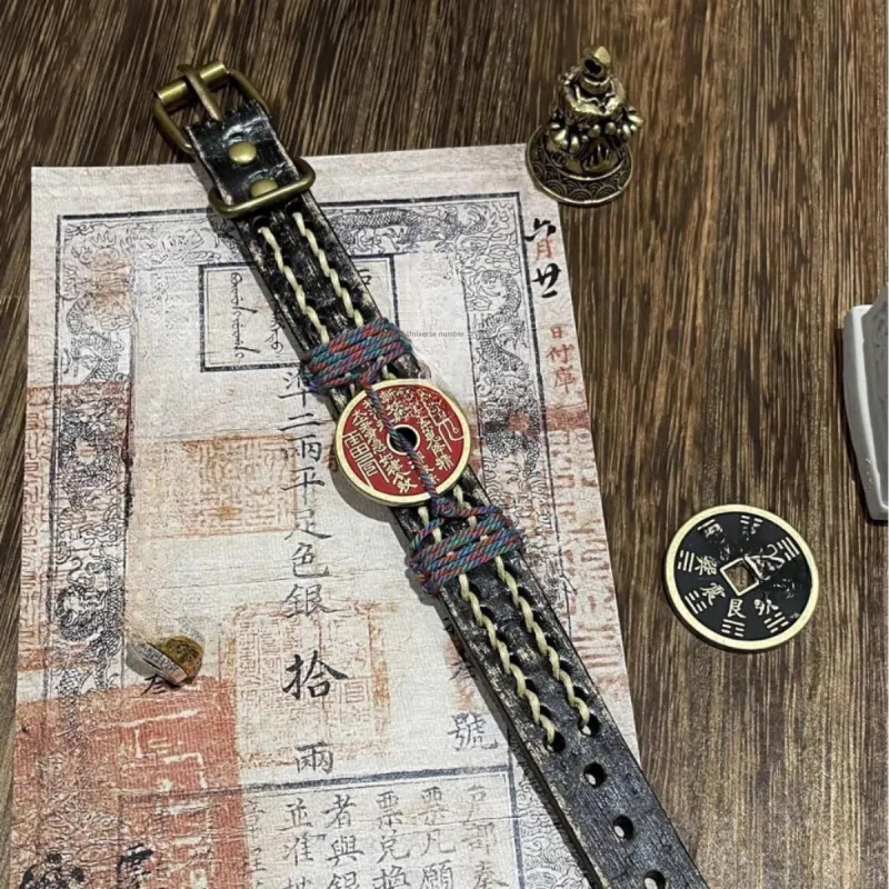 JIBAINANXI Alloy Leather Wristbands Unisex-4
