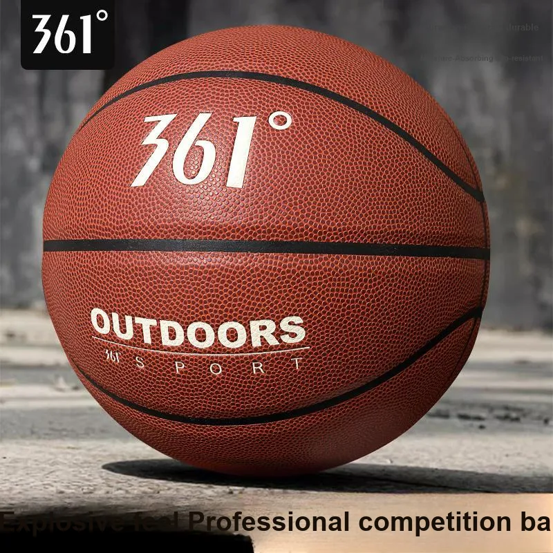 361° PU Basketball Dark Brown Size 7 Ball Street Training Competition Unisex-3