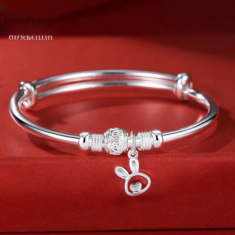 CHAOHONGJI 999 Fine Silver Bangles Women's-1
