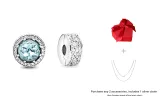 Glacier Blue Sparkling Heart+Bright Bead (Includes Plain Chain, Box)