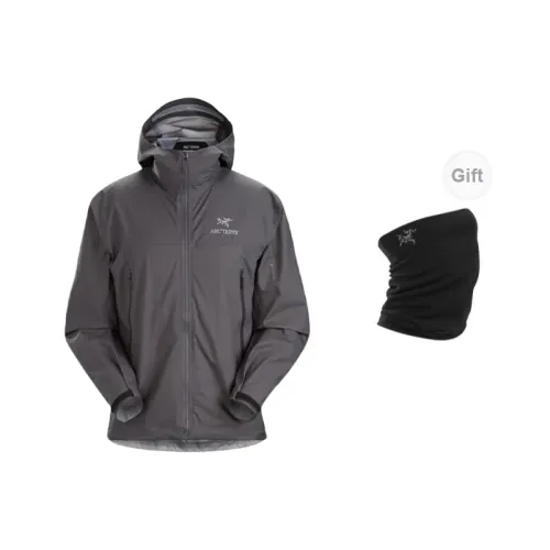 Arcteryx Beta Series Windbreaker Jackets Men Dark Mist Gray With Free Scarves