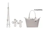 Adjustment Shoulder Strap 94-114cm+No Perforated (Pink White Silver-Tone Buckle)