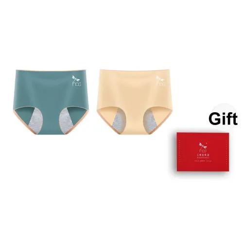 RED DRAGONFLY Бесшовный 100% хлопок Менструальные трусики For Auntie Period Женские 2 шт Подарочный набор в коробке