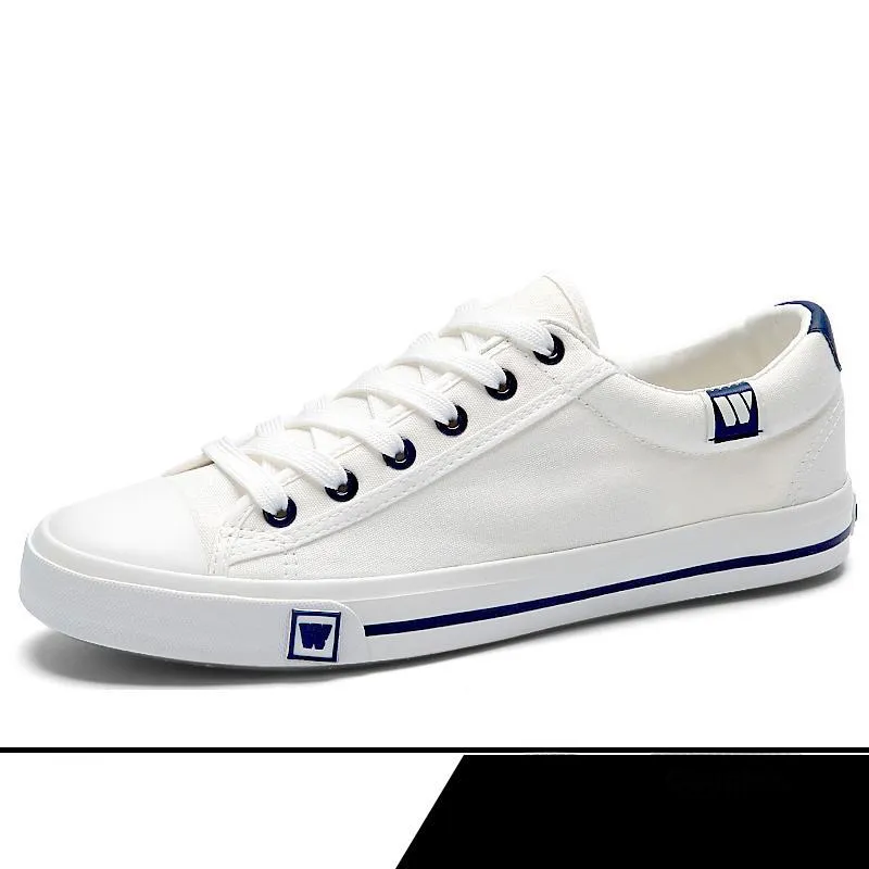 Warrior Wear Resistant Slip Resistant Low Top Canvas Shoes Unisex White-1