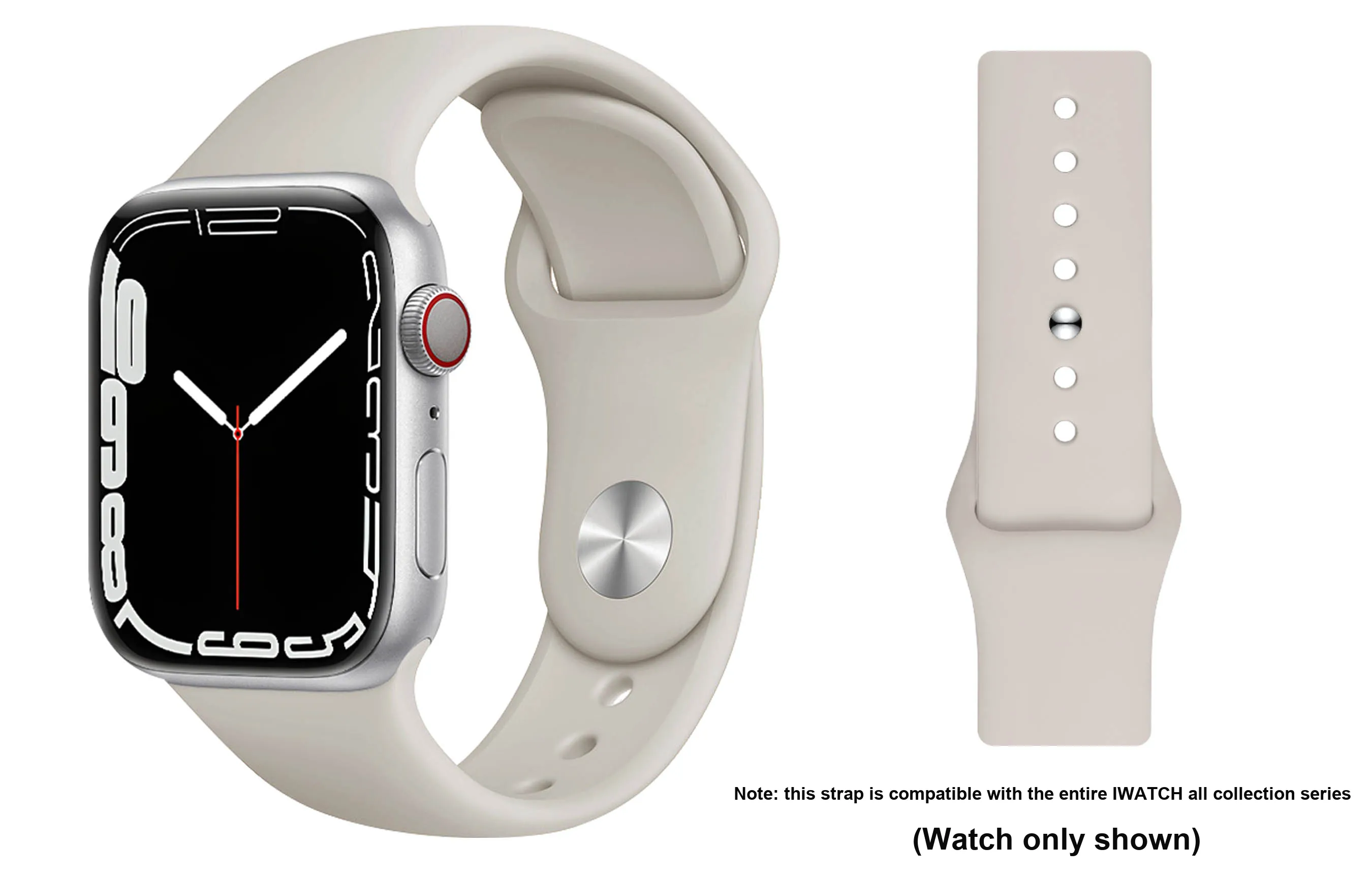 ZHISHENG Strap Apple Compatibility Silicone Material 38 45mm Watch Dial All