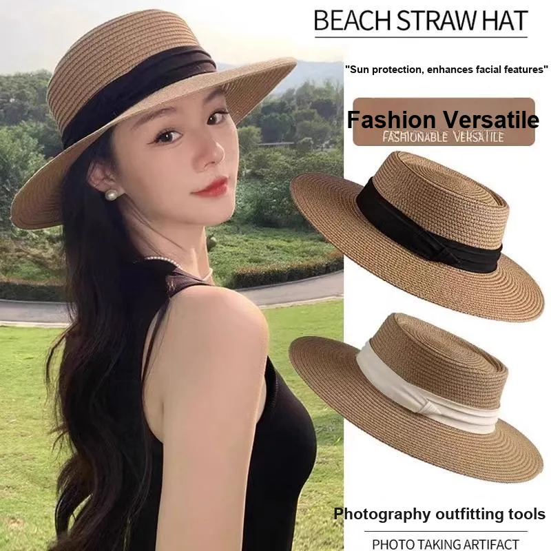 DZP Straw Paper Sun Protection Hats Unisex-2