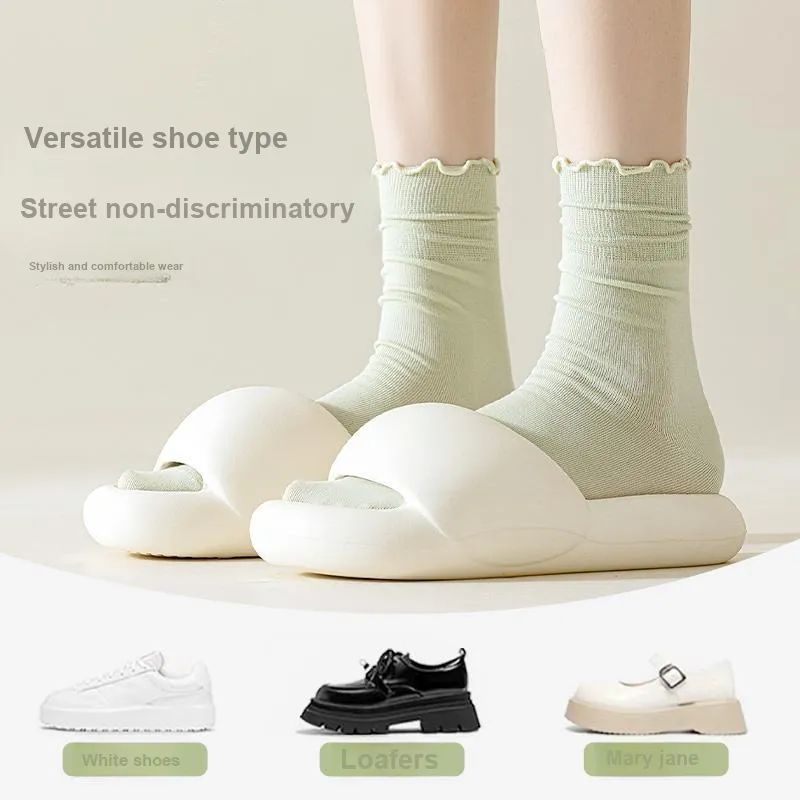 MIIOW Mid Calf Socks Women's 5 Pack-3
