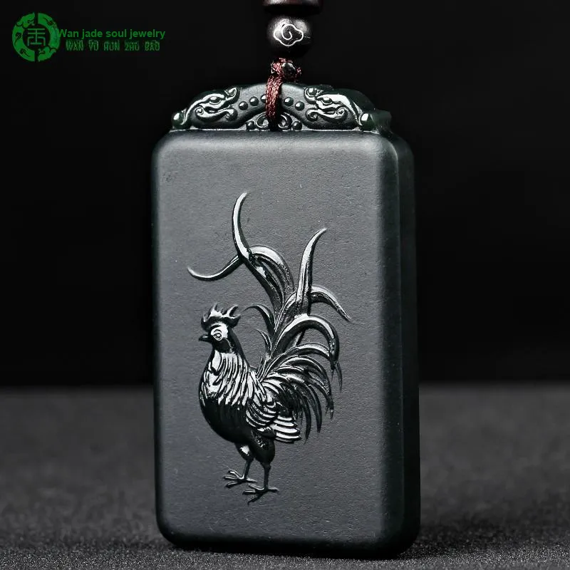 WANYUHUN Hetian Jade Pendants Green Jade Unisex-58