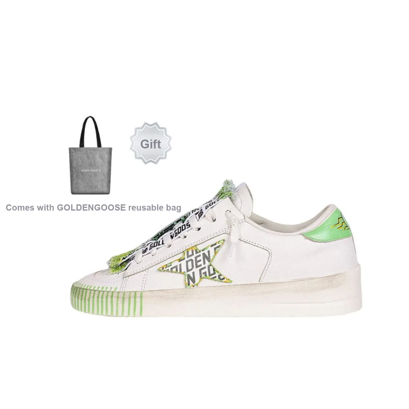 Golden Goose Stardan Low Top Stylish Skateboarding Shoes Men's White Designer Collaboration Edition