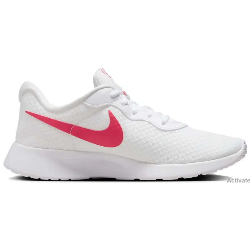 Nike Tanjun Breathable And Resilient Low Top Running Shoes Women's White Red-1