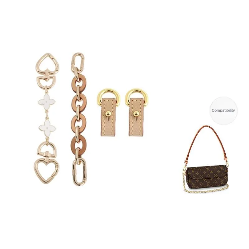 Ingenuity Handmade Metal Decoration Bag Strap Women's White/Brown-0