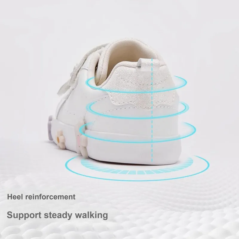 DAVE&BELLA Anti-Slip Wear-Resistant Kids' Skateboarding Shoes White Children Aged 3-7 Years Old-3