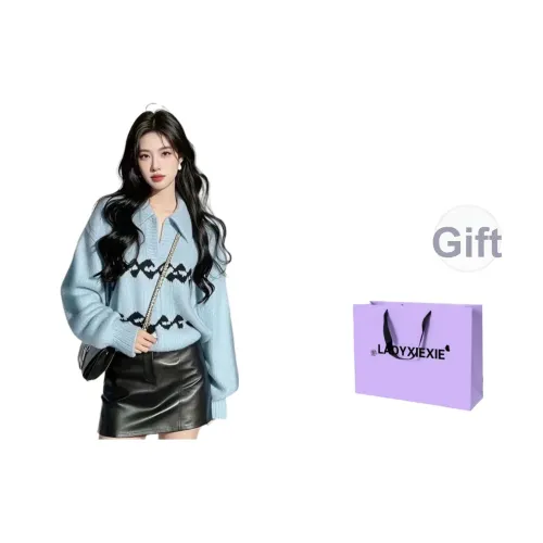 LADYXIEXIE Синий Женский Трикотаж