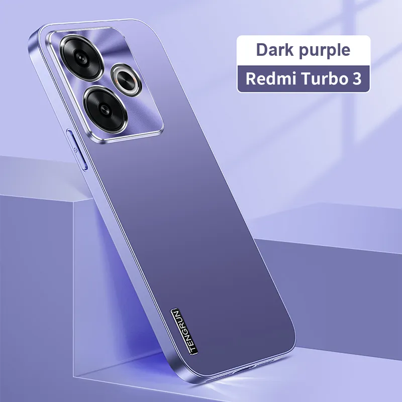 ZHUOJI Matte Material Metal Lacquer Case Compatibility With Redmi Turbo 3 Phone Cases Matte Skin Case-1