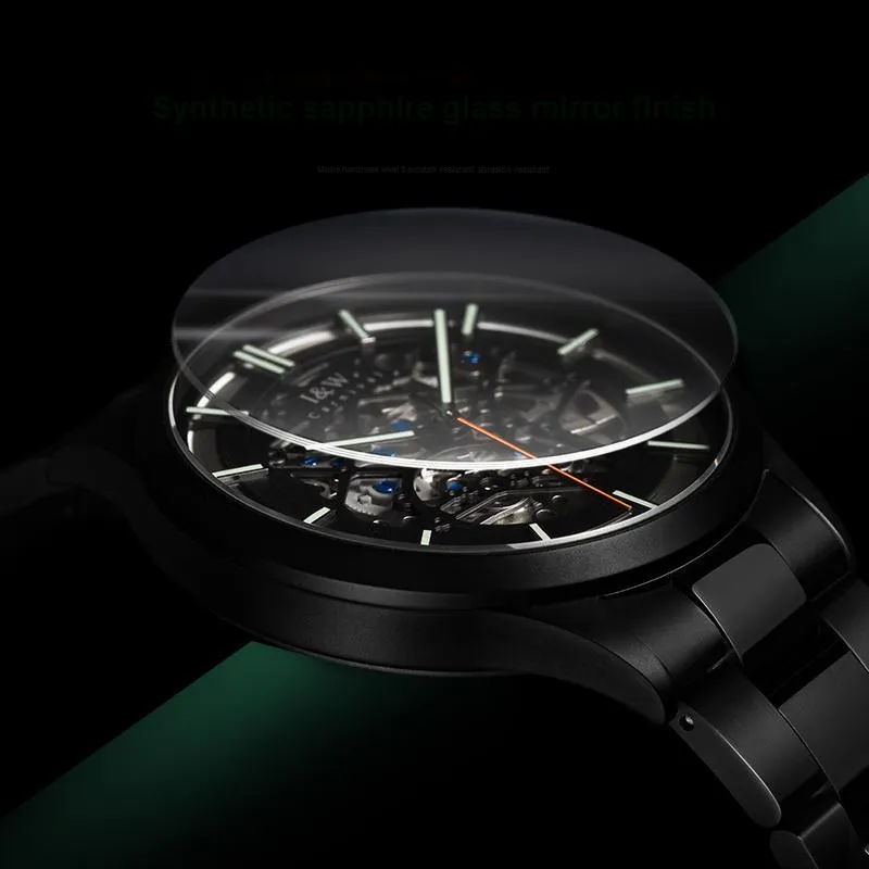 I&W CARNIVAL HWGUOJI Black Panther Collection Automatic Mechanical Movement Watch Men's Watches Black Dial-3