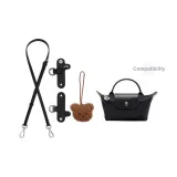 [Black Silver]Crossbody Shoulder Strap+Design Buckle (Comes with Bear Pendant)
