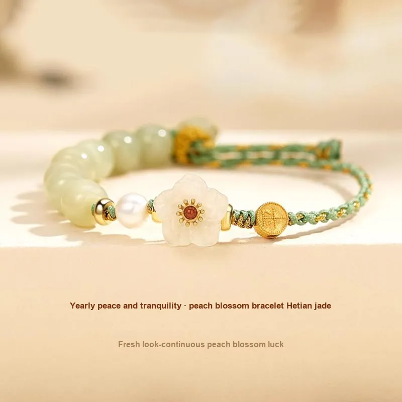 Zhou Jifeng Hetian Jade Bracelets White Jade Women's-1